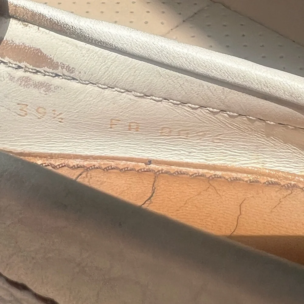 Louis Vuitton Cream Loafers with Gold Accent - Picture 6 of 8